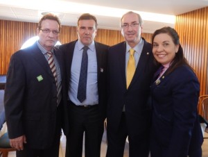 Luis Guilherme (Sociedade Rural), Osmani Barbosa (Sociedade Rural), Dep. Eduardo Cunha (Presidente da Câmara dos Deputados) e Dep. Raquel Muniz