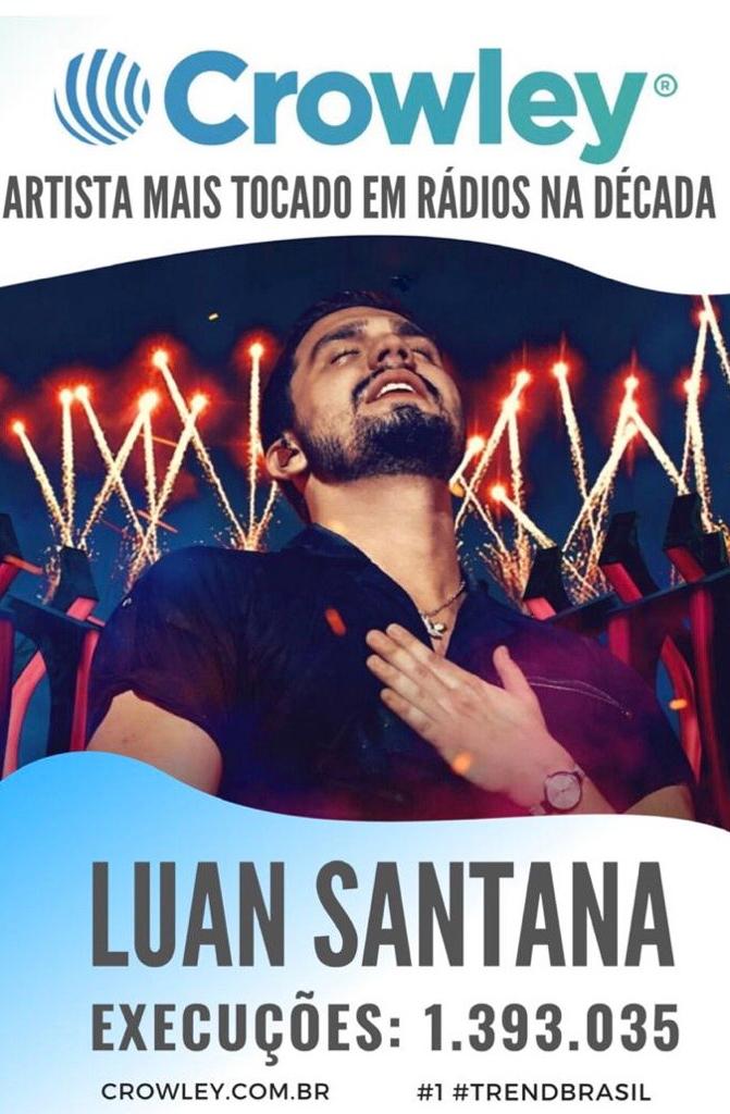 Luan santana é o cantor solista sertanejo mais ouvido no mundo
